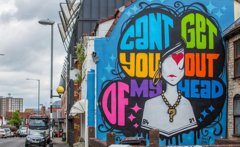 Inkie mural on Argus Rd in Bedminster