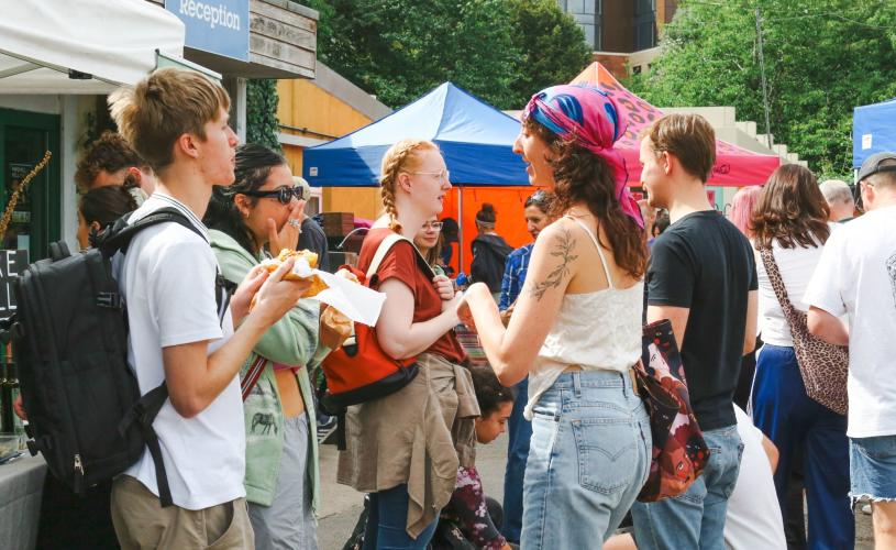 Group speaking at Windmill Hill Market - credit Windmill Hill Market