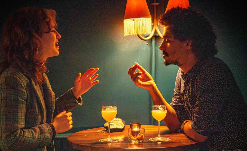 Couple drinking cocktails at The Granary Club cocktail bar - credit The Granary