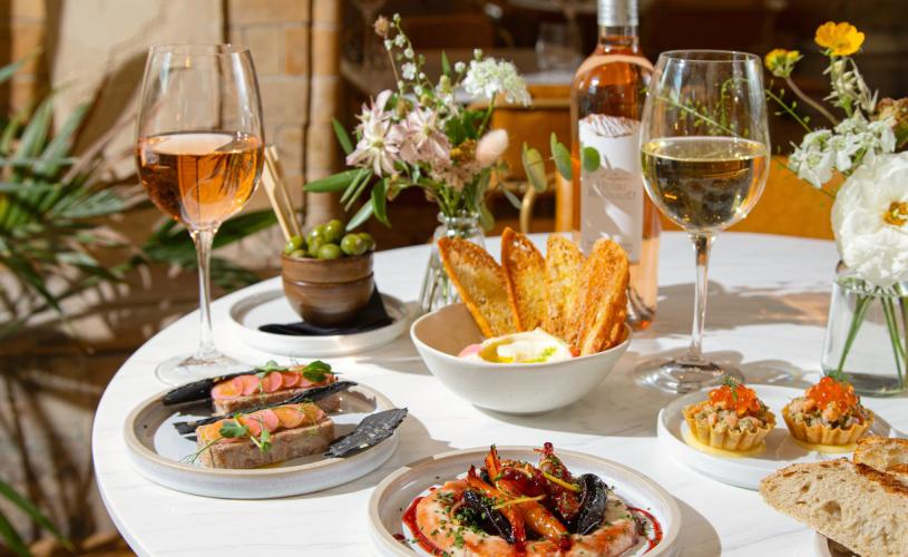 Wine and food at Colonnade in central Bristol - credit Colonnade