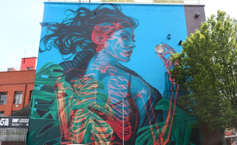 Insane4 painting at Upfest 2021
