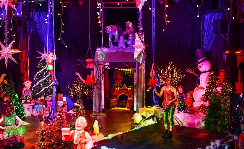 Christmas circus show at Wookey Hole near Bristol - credit Wookey Hole