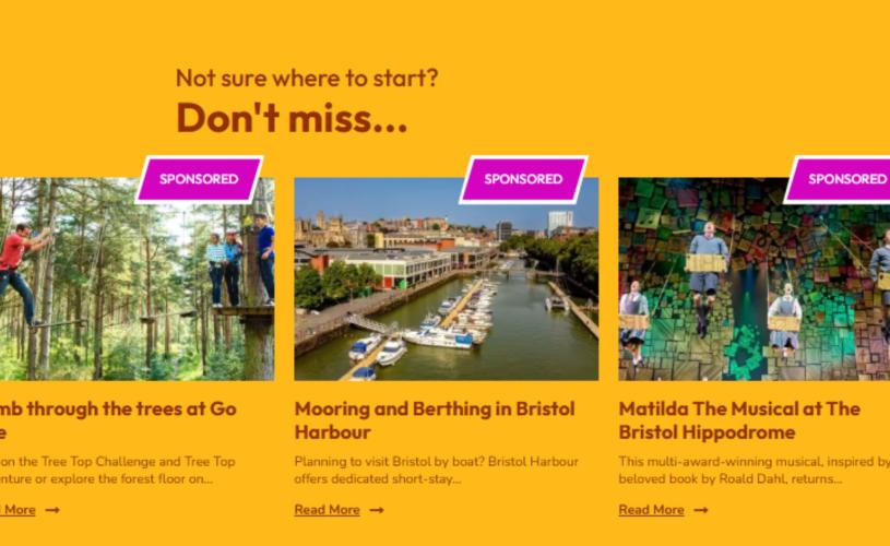 Featured ads on Visit Bristol