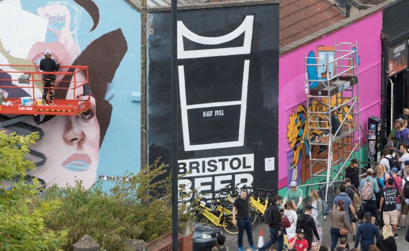 Live painting at UpFest 2018 in Bedminster, Bristol - Credit Plaster