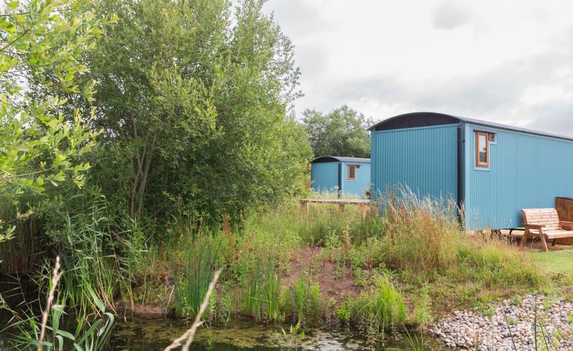 Warblers' Meadow shepherd huts at WWT Slimbridge - Credit WWT Slimbridge