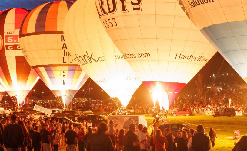 Night Glow at Bristol International Balloon Fiesta - Credit Paul Box