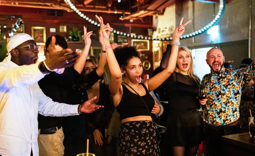 Group of people celebrating - credit Flight Club