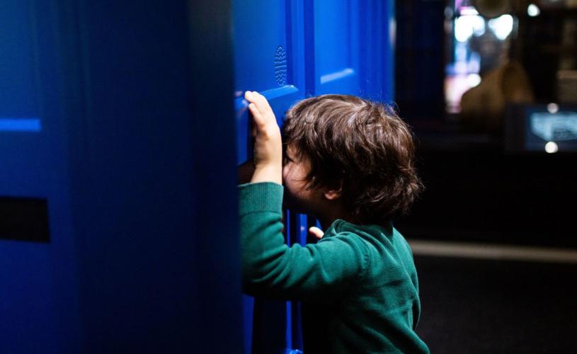 Child with TARDIS at We The Curious, Bristol - credit Lisa Whiting