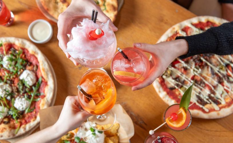 Pizza and cocktails - credit The Stable
