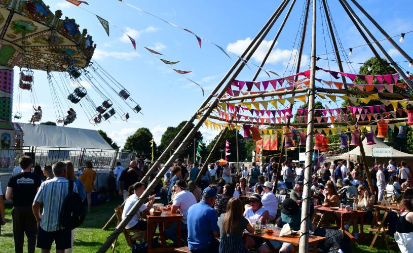 Seating and funfair rides at Feast On Festival 2024 in Bristol - credit Feast On Festival