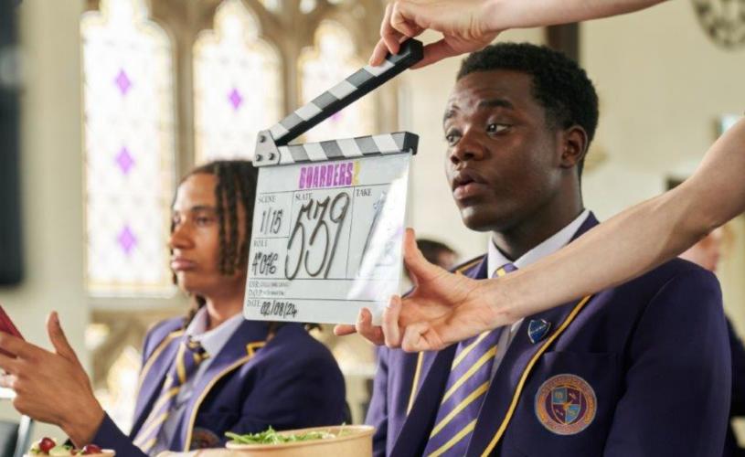 Filming taking place with Boarders cast in Bristol - credit Studio Lambert and BBC