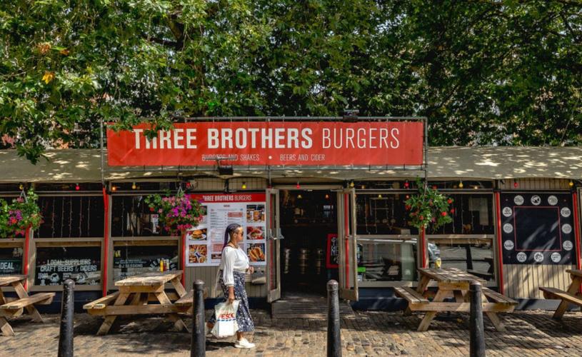 Exterior of Three Brothers Burgers on Welsh Back in central Bristol - credit Bristol BID