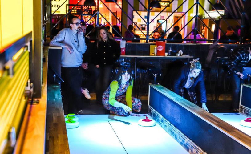 A group playing ice-free curling - credit King Pins
