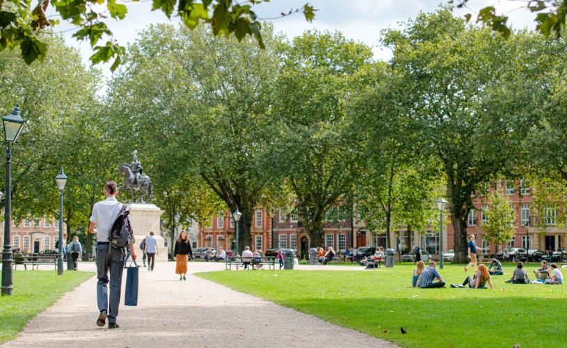 People in Queen Square, Bristol - credit Bristol BID