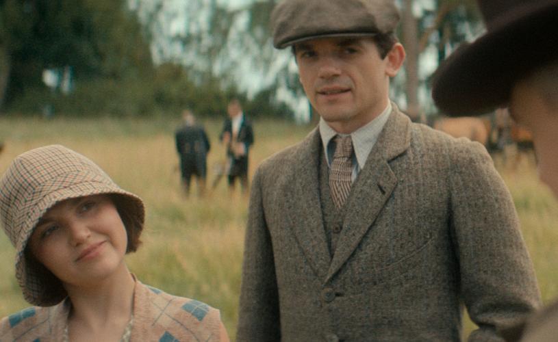 Couple outdoors in Agatha Christie's Seven Dials - credit Netflix / Simon Ridgeway