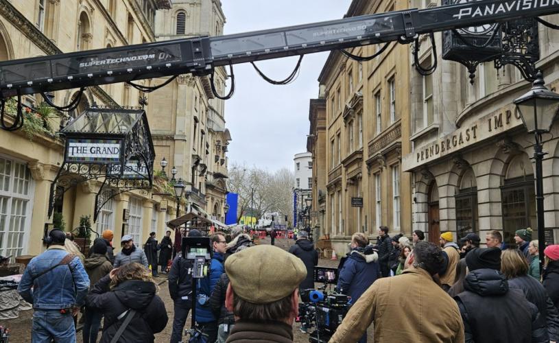 Young Sherlock filming on Broad Street in Bristol - credit Dominic Parker