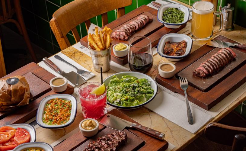 Steak and sides at Flat Iron in Bristol