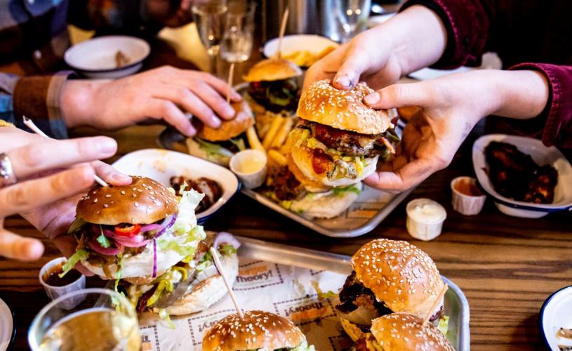 Selection of burgers at Burger Theory in Bristol - credit Burger Theory