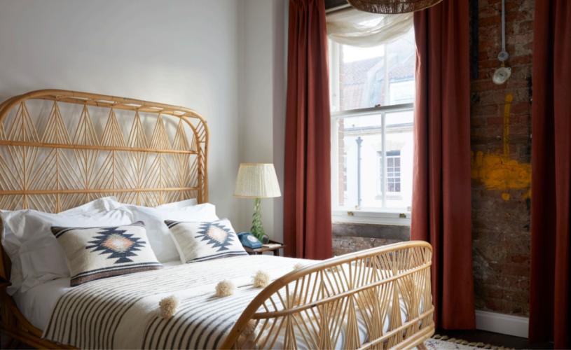 Loft bedroom at Artist Residence boutique hotel in Bristol.