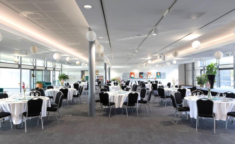 We The Curious Rosalind Franklin room in dinner setup - credit We The Curious