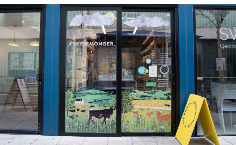 Exterior of The Bristol Cheesemonger in Wapping Wharf, Bristol - credit The Bristol Cheesemonger