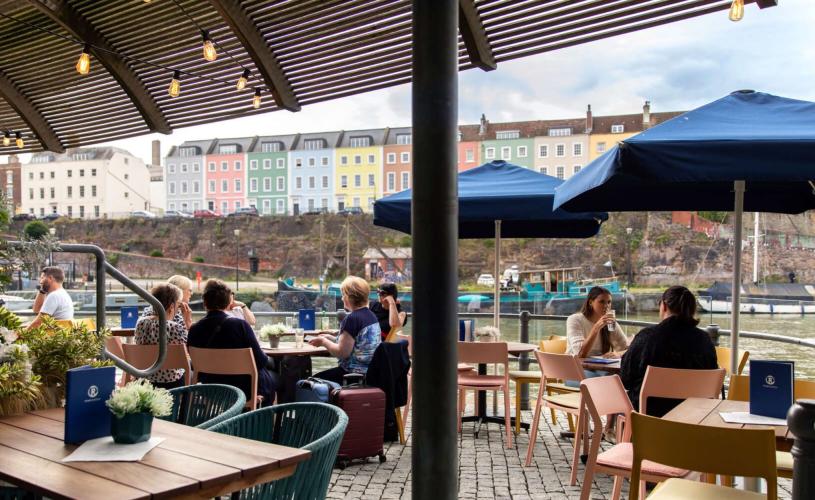 People on terrace at Riverstation restaurant in Bristol - credit Riverstation