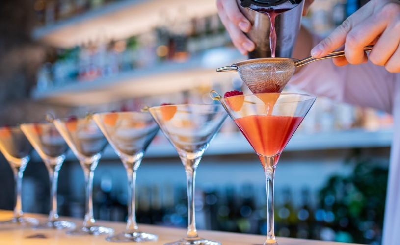 Pouring cocktails at Harvey Nichols Second Floor Restaurant - credit Harvey Nichols
