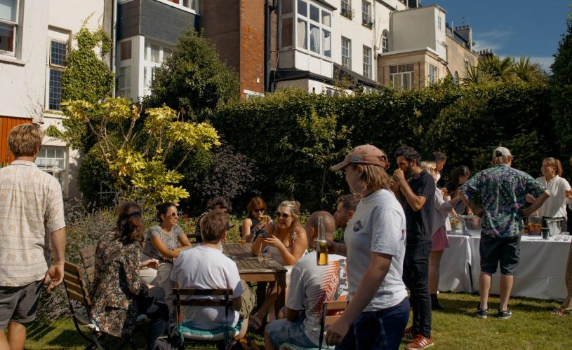 No.4 Clifton Village - people in garden