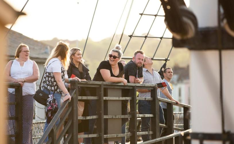 People on deck at Brunel's SS Great Britain