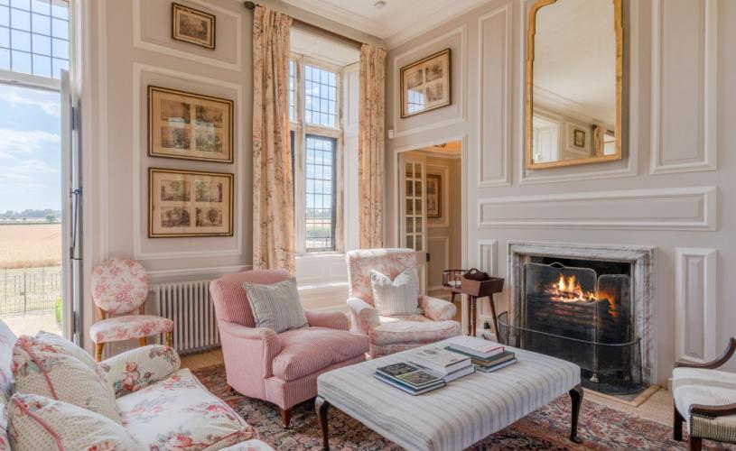 Lounge at Swangrove House in Badminton Estate - credit Badminton Estate