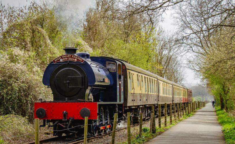 Steam train on the track at Avon Valley Railway near Bristol - credit Avon Valley Railway