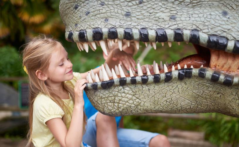 Child at Dinosaur Valley at Wookey Hole - credit Wookey Hole