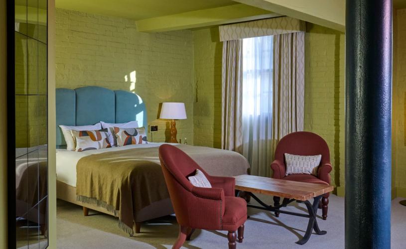 Green bedroom at Hotel Du Vin in central Bristol - credit Hotel Du Vin