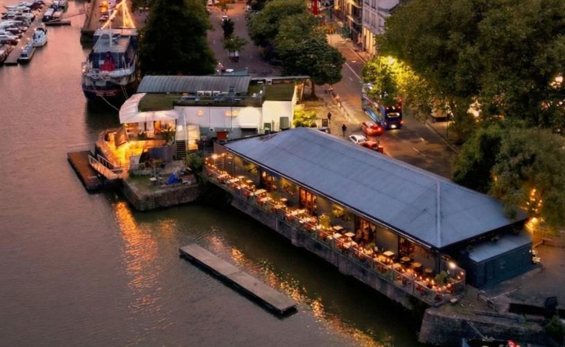 Aerial shot of Harbour House restaurant in Bristol - credit Harbour House