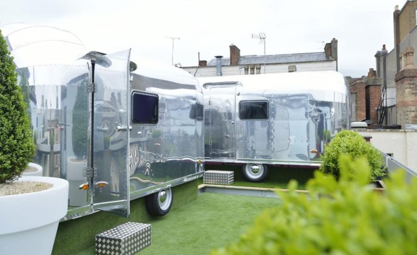 A 2 silver airstreams on a roof - Credit Brooks Guesthouse