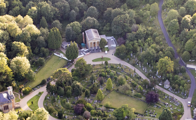 Aerial view of Arnos Vale Cemetery