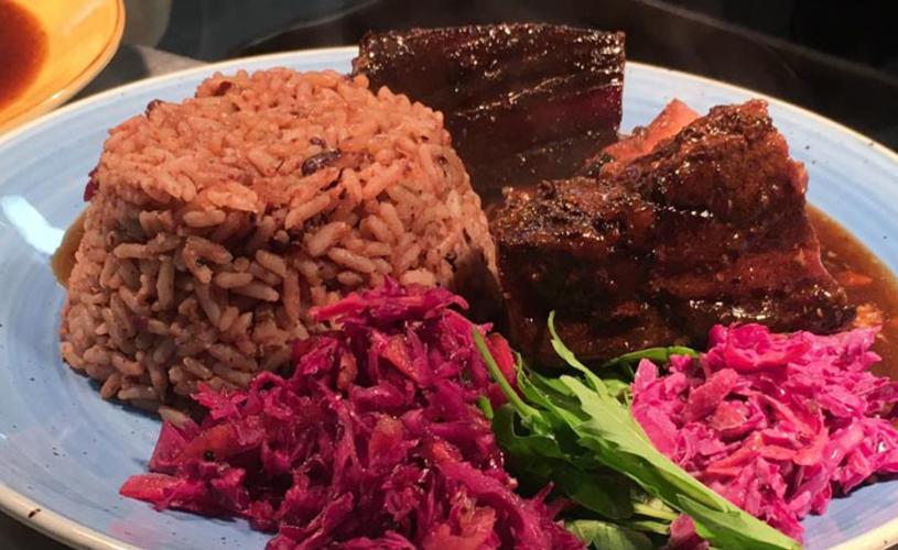 A plate of Caribbean food at Caribbean Croft - Credit Visit Bristol