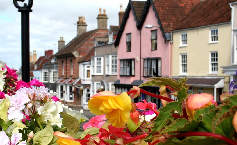 A view of Castle Street in the town of Thornbury, near Bristol