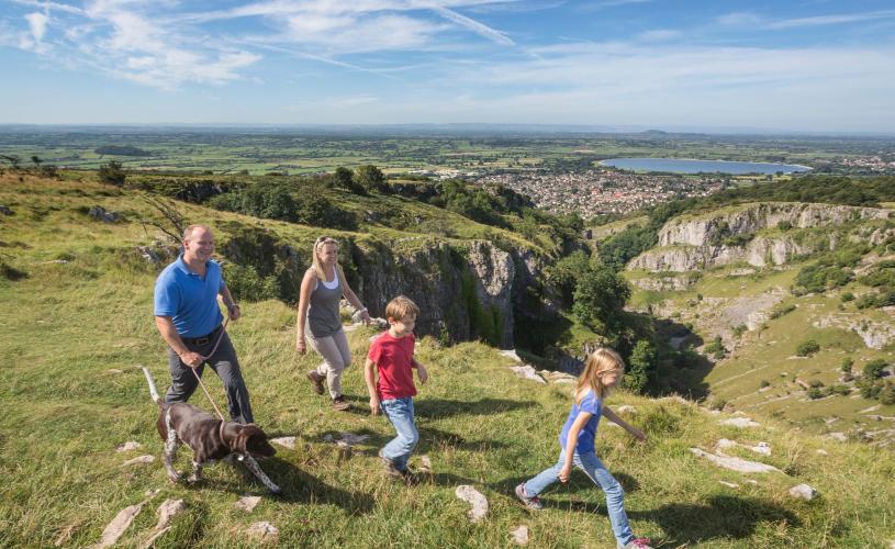 Gorge Walk with family and dog at Cheddar Gorge near Bristol - credit Cheddar Gorge & Caves