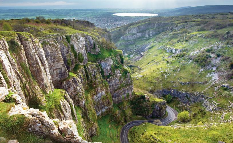 An exterior view of Cheddar Gorge, near Bristol