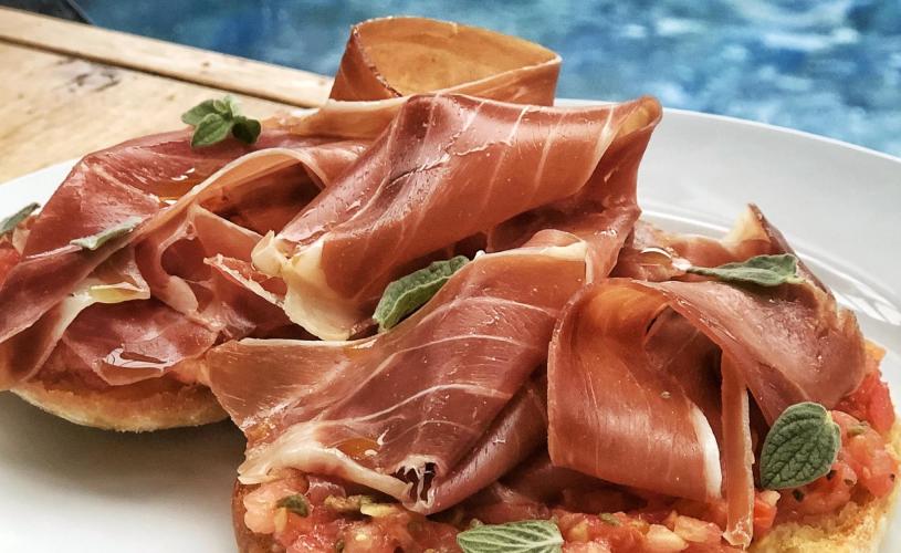 Serrano ham on tomato bread - credit Clifton Lido