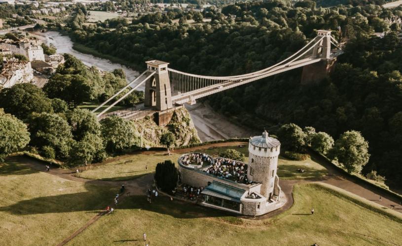 Clifton Observatory and Clifton Suspension Bridge
