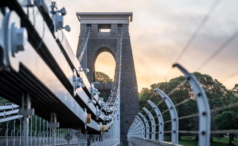A view of the Clifton Suspension Bridge in Bristol, looking towards Leigh Woods - credit Lee Pullen Photography for Clifton Suspension Bridge Trust
