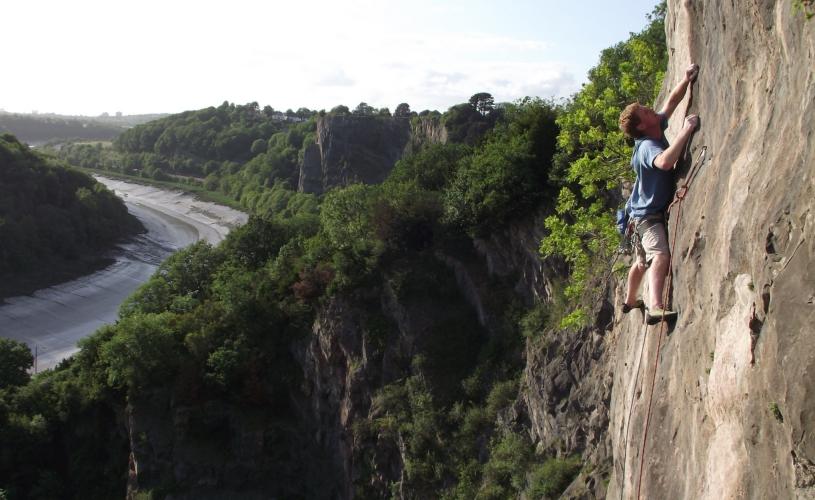 A climber scaling Avon Gorge in West Bristol - credit Martin Crocker