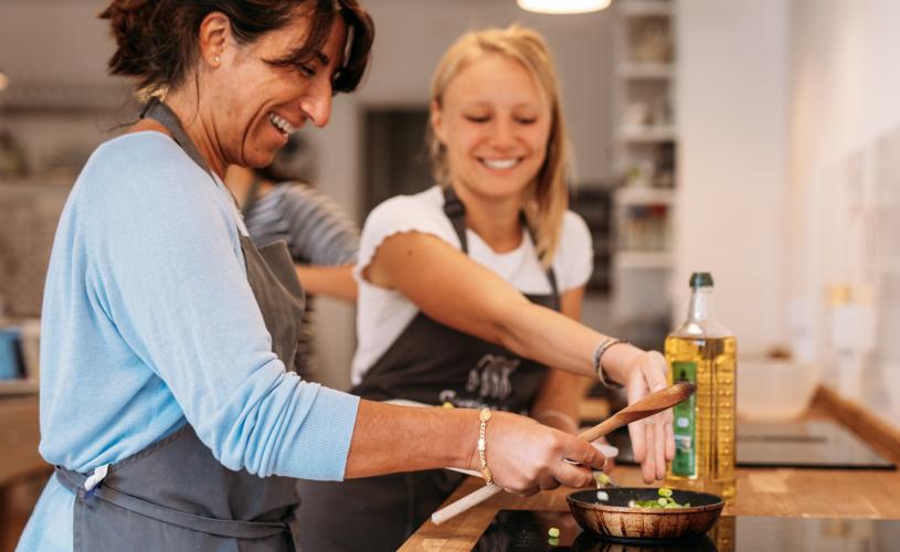 Two women at a cooking class in Bristol - credit Yuup