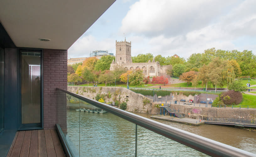 Balcony view from Cleyro Apartments in Central Bristol - credit Visit West