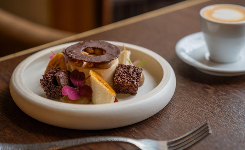 Peanut butter parfait dessert at No. 4 Clifton Village in Bristol - credit Evoke Pictures