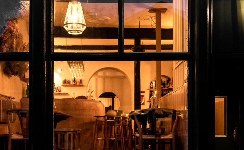 Exterior of  bar at night - credit Kym Grimshaw Photography