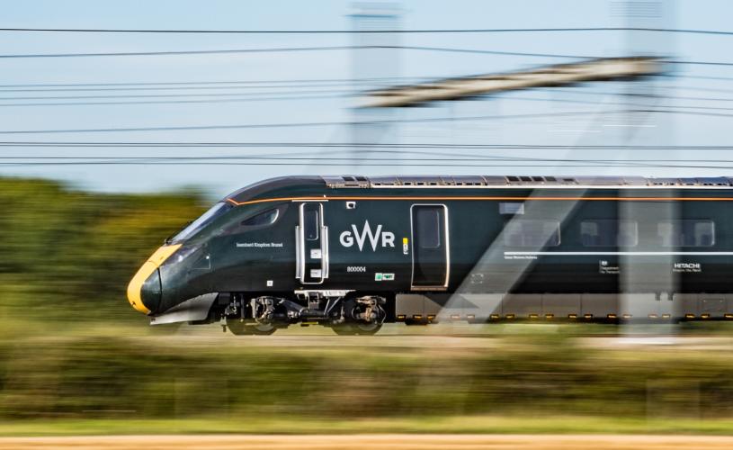 A train travelling at speed on the train line - Credit Great Western Railway