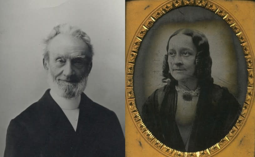 2 side by side portraits of George Muller and Mary Groves - Credit Visit West